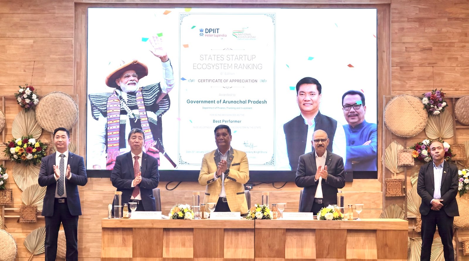 Arunachal Pradesh felicitated as Best Performer in DPIIT Startup Ecosystem Ranking
